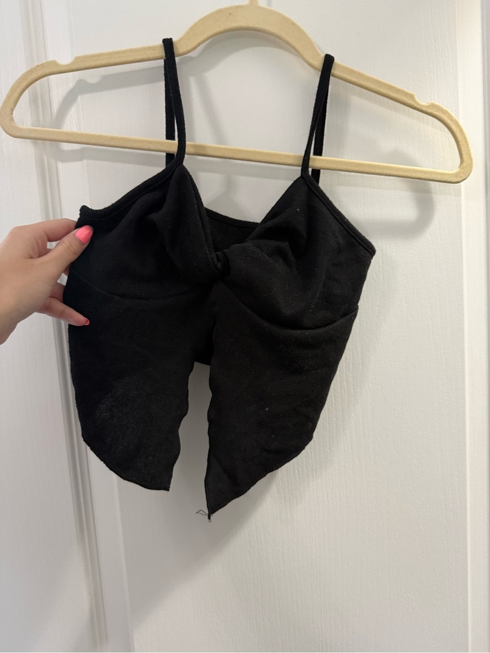 Black Cropped Cami Top with Spaghetti Straps - “going out top”